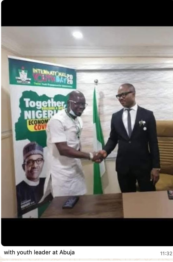 with youth leader at Abuja