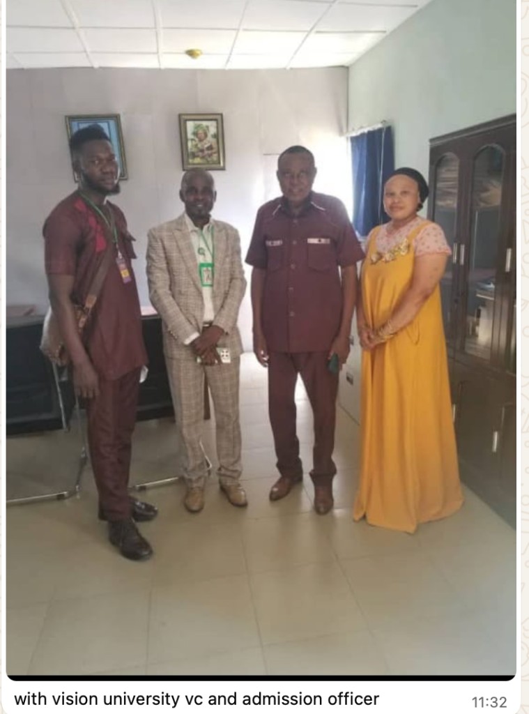 with vision university vc and admission officer